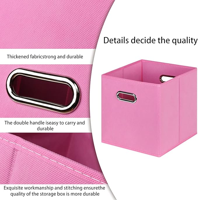 STOREONE Fabric Storage Bins Cubes Baskets Containers-(11X11X11) with Dual Handles for Shelf Closet, Nursery Home ， Bedroom O
