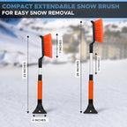 Extendable Snow Brush & Ice Scraper for Car Windshield | 26" Car Snow Brush with Ice Scraper | Extendable Snow Remover for Cars & SUVs | Snow Scraper for Car Windshield and Windows