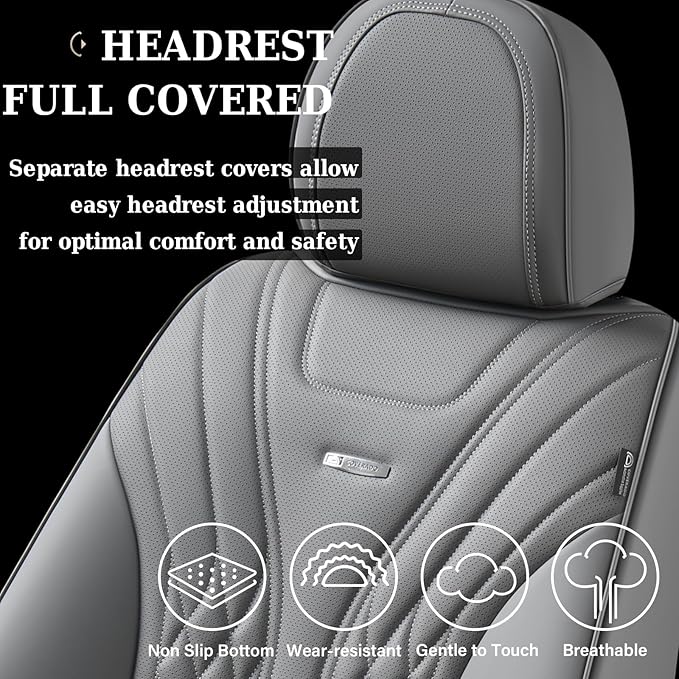Coverado Car Seat Covers, Car Seat Covers Front Seats, 2-Pack Front Seat Cover, Nappa Leather Waterproof Seat Covers, Car Sea