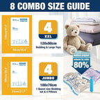 Vacuum Storage Bags Jumbo and XXL, Extra Large Vacuum Seal Bags for Bedding Blankets Comforters Clothing (3J+3XXL)