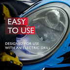 Autoglym Headlight Restoration Complete Kit, Quickly Restore Cloudy And Discoloured Headlights, Designed For Use With An Elec