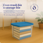 HOMZ 2-Pack Snaplock, Large Clear Plastic Storage Organizer Bins w/Lids, 56 Quart, Blue - Stackable Container Boxes for Bedro