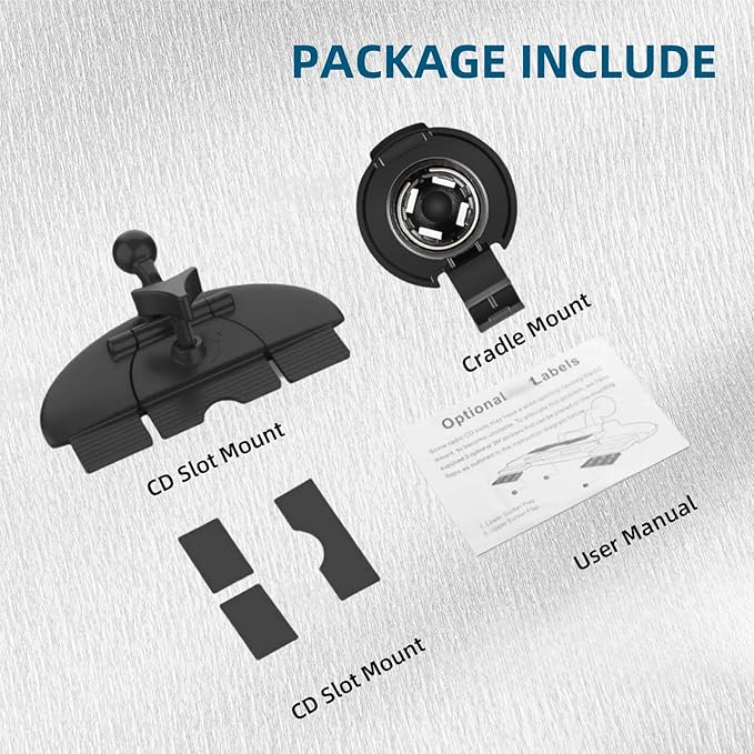 Car CD Slot Mount for Garmin, 17mm Rotation Ball Holder Base Compatible with Garmin Navi Serie 3.5-7 inches Sat Nav CD Player Mount