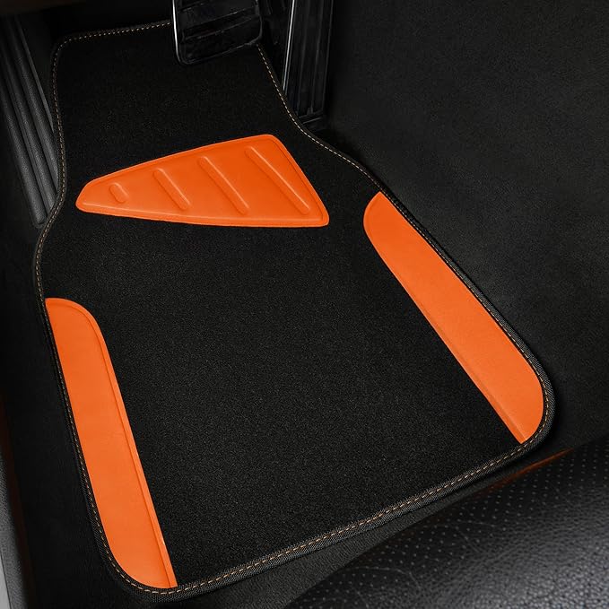 CAR PASS Waterproof Universal Fit Car Floor Mats, Faux Leather Car Carpet Mats,Car Mats with Anti-Slip Nibbs Backing & Driver