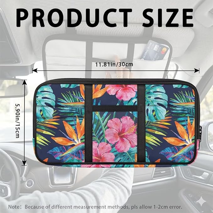 Tropical Plant Car Sun Visor Organizer Fashion Sun Visor Organizer Easy to Store and Install Cars Accessories for Cars, Trucks & SUVs Keep Tidy