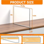 Yieach 10 Pack Clear Acrylic Shelf Divider for Closet Organization - 9.2″ Tall Closet Dividers for Wood Shelves,Cupboard,Vert