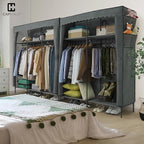 CAPHAUS 55-Inch Clothing Rack with Cover, Portable Closet Wardrobe, Covered Garment Rack for Hanging Clothes, 190LB Capacity 