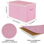 VERONLY Large Collapsible Toy Storage Box with Lid & Handles - Kids Organizer Chest for Toys, Clothes, Blankets (Pink, Nurser