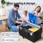 8 Pack Extra Large Heavy Duty Moving Bags, Black Storage Bins with Lids, Reinforced Handles & Heavy-Duty Zippers Moving Boxes