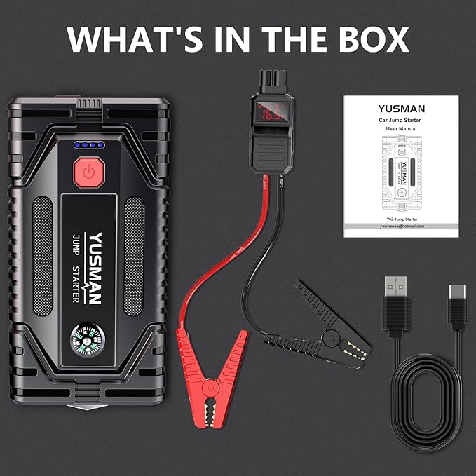 Jump Starter, 7000A Car Jump Starter, 12V Battery Jump Starter Pack, Portable Charger and Jumper Cables for All Gasoline and