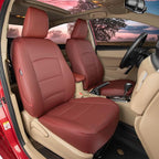 HKZ Fit RAV4 Car Seat Cover Set for 2013 2014 2015 2016 2017 2018 Toyota RAV4 LE Gasoline Version Only-Leather(Burgundy)