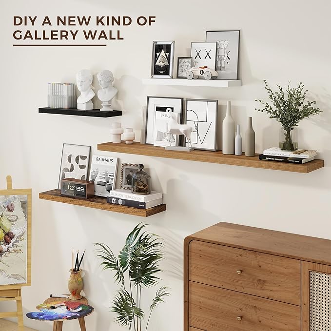 Dreamland 40 Inches Floating Shelves for Wall,9.3 Inch Deep Floating Shelves Set of 2, Large Display & Storage Shelf, Wall Sh