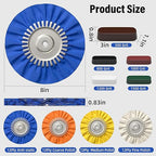 BURMONG 8" Airway Buffing Wheels for 4.5" Angle Grinder, 9PCS Buffer Polisher Wheel for Car, Aluminum Metal Polishing Wheel Pad and Compound Kit for Mirror Finish (5/8" Arbor Hole)