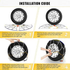 232805 Snow Tire Chains, 2-Pack Adjustable Anti-Slip Chains for Cars, SUVs, Pickup Trucks, Compatible with Tire Sizes 245/70R