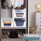 Sorbus 3 Pack Folding Closet Shelf Organizer for Clothes - Versatile Stackable Storage Baskets for Closet, Bathroom, Kitchen 