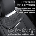 Coverado Car Seat Covers Full Set, Luxury Nappa Leather Seat Cover, Universal Seat Covers for Cars, Front and Back Waterproof