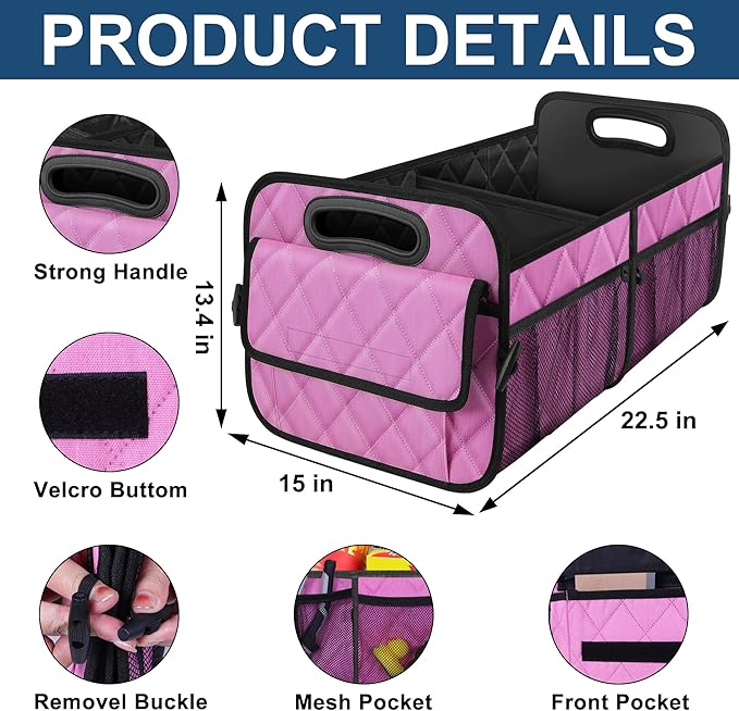 Deosk Car Trunk Organizer for SUV, Car Organizers and Storage with 6 Pocket, Car Accessories for Women/Men 70L Waterproof
