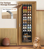 MISSLO 12 Tier Over the Door Shoe Organizer Hanging Shoe Rack for Closet Storage Sneaker Holder for Door Fit 24 Pairs Sandals