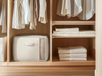 Large Canvas Clothes Storage Bags with Thick Handles and Clear Window, Foldable Cotton Linen Underbed Closet Organizer for Cl