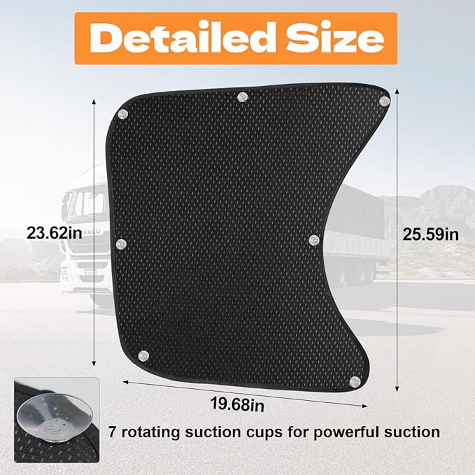 2pcs Semi Truck Side Window Sun Shade for Freightliner Volvo VNL International Trucks RV,Interior UV Protection Truck Side Window Shade semi Trucks Accessories Keep Your car Cool