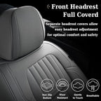 Coverado Front Seat Covers, Car Seat Cover, Gray Seat Covers for Cars, 2PCS Car Seat Protector,Waterproof Faux Leather Car Se