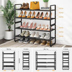 SNTD Shoe Rack - Expandable Shoe Organizer for Closet, Adjustable Metal Shoe Shelf Storage, Stackable Long Shoe Stand Holder 