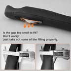 Car Seat Gap Filler - 2 Pack Premium Leather Console Blockers for Cars, Trucks & SUVs - Adjustable 1.4-2.4 Inch Width - Prevents Items Falling Between Seats (Grey)
