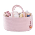 Baby Diaper Caddy Organizer for Girl Boy Rope Nursery Storage Bin Basket Portable Holder Tote Bag for Changing Table Car Trav