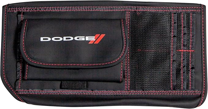 Plasticolor 006193R01 Dodge Logo Car Truck or SUV Sun Visor Organizer, Auto Interior Pocket Organizer, Registration Document Holder, Sunglass Storage Pouch Organizer
