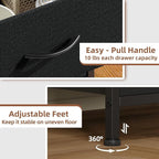 Somdot Tall Dresser for Bedroom with 6 Drawers, Storage Organizer Chest of Drawers with Removable Fabric Bins for Closet Beds