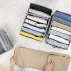 Fixwal 4pcs Wardrobe Clothes Organizer with Board Closet Organizers and Storage 7 Grids Divider Organizers Washable Compartme