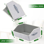 Homsorout Closet Organizers Bins 6 Packs - Large Closet Shelf Organizer with Handles, Fabric Trapezoid Storage Bins, Collapsi