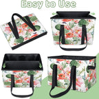 Reusable Grocery Bags Heavy Duty Shopping Bags Foldable Large Tote Bags with Long Handles & Hard Bottom