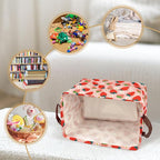 Strawberry Storage Basket Waterproof Canvas Toy Storage Bin Strawberry Shortcake Room Decor Collapsible Outdoor Basket with L