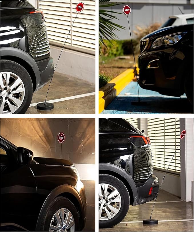 Garage Parking Aid,Garage Stopper for Parking Car,LED Flashing Stop Sign,Car Accessories Warning Adjustable Height Parking Assistant Stop Indicator Sensors for Vehicles,Fits RV,SUV, Cars