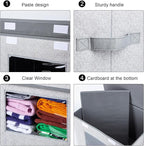 Univivi Larger Fabric Collapsible Storage Bins, Foldable Storage Boxes with Lids, Storage Cube Organizer Basket for Home, Clo