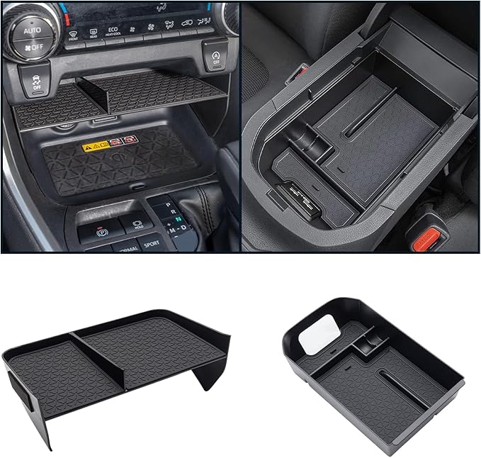 JDMCAR Upgraded Center Console Organizer Compatible with Toyota RAV4 2025 2024 2023 2022 2021 2020 2019 Interior Accessories, Gear Shift Storage Tray Secondary Box Insert Divider - 2pcs