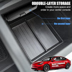 10PCS Center Console Organizer Tray for 2024 2025 2026 Tesla Model 3 Accessories, Armrest Hidden Storage Box Cup Holder Charger Pad for Model 3 Highland