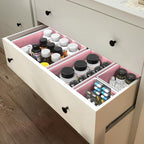 SIMPLE HOUSEWARE Foldable Drawer Organizer for Clothes/Underwear/Panty/Onesie Stocking Bin, Set of 12, Pink