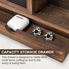 Key Holder Wall Mount, Key Holder for Wall with 5 Key Hooks and Storage Drawer Mail Organizer for Entryway Living Room Farmho