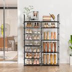 OYREL Shoe Rack Organizer 8 Tiers, Tall Shoe Racks Shelf Storage, 26-32 Pairs Vertical Large Rack,Stackable Shoes Racks for E