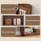 ChooChoo 2-Tier Bookcase, Small Wooden Bookshelf, Farmhouse Bookshelf with Open Storage, Short Bookcase for Bedroom and Home 