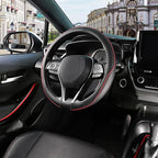 SEG Direct Steering Wheel Cover 14.5-15 inch (37-39 cm) Medium Size, Microfiber Leather, Non-Slip Comfortable Grip, Fits Cars