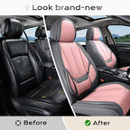 Coverado Seat Covers, Car Seat Covers Front Seats, Leather Seat Covers for Cars, Car Seat Protector Waterproof, Gray Car Seat