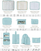 Packing Cubes 11 PCS, Mesh Breathable Luggage Organizers Bags, Packing Organizers, Durable Travel Essentials Bags Set, Travel