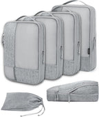 BAGSMART Compression Packing Cubes for Travel, 6 Set Packing Cubes for Carry on Suitcases, Compression Travel Cubes & Suitcas