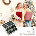 ProCase Earring Holder Organizer Jewelry Box with 3 Drawers, Acrylic Clear Earring Case with Adjustable Velvet Trays for Wome