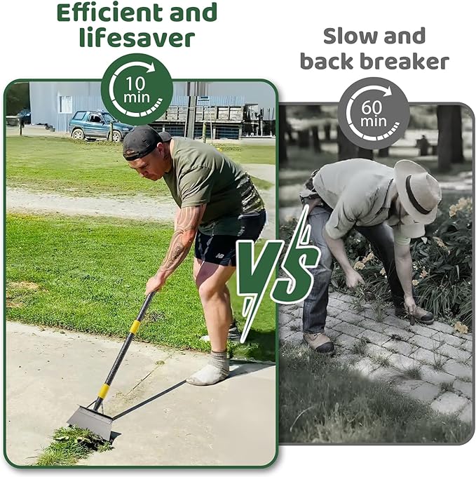 Garden Flat Shovel,74" Floor Weeding Scraper for Driveway Sidewalks, Floor Ice Snow Removal Tool for Outdoor Garden, Multifunctional Graden Shovel for Lawn Edging Weeding Chopping