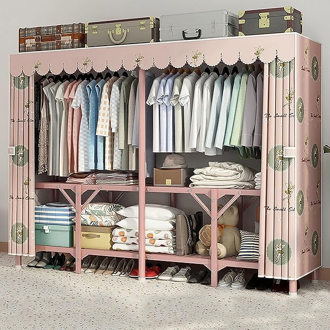 Portable Wardrobe Closet For Hanging Clothes, Installation-free Wardrobe, One-piece Folding Design,closet Organizer System,wa