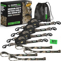 Rhino USA x Realtree Retractable Ratchet Straps (4PK) 1"x 9' (1,209lb Break Strength)- Heavy Duty Auto Self Retracting Tie Down Straps for Truck, Cargo Trailer, Motorcycle, ATV, UTV- Realtree APX Camo